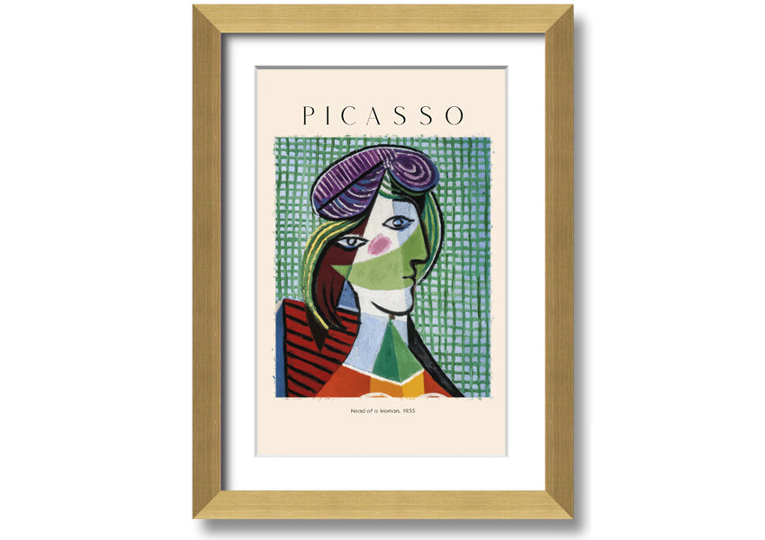 Head Of A Woman, 1935 by Picasso, printed on coated polyester canvas, mounted on a 44mm box frame, ready to hang.